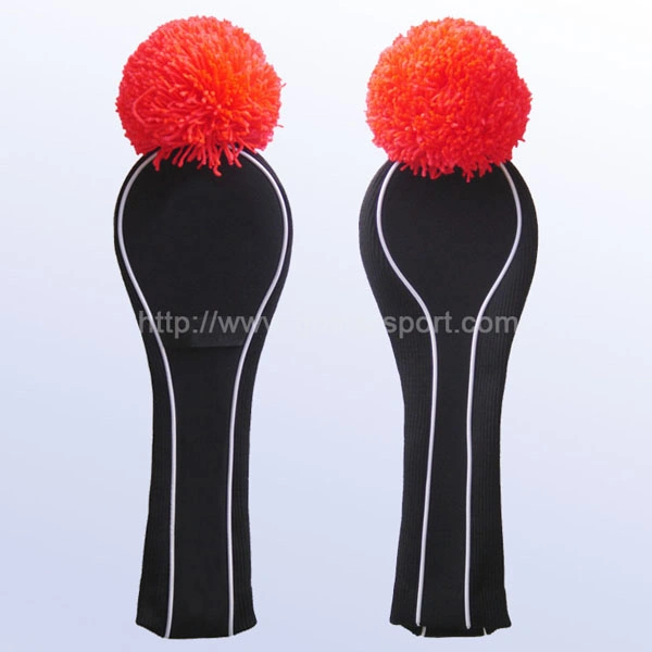 POM POM Club Head Cover Custom Logo 1, 3, 5 Wooden Knitted Golf Wholesale Golf Headcovers