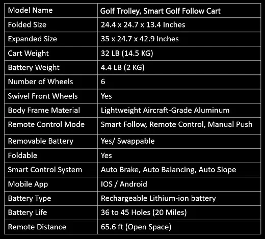 Rechargeable Foldable Recording Advanced Setting Golf Trolley Golf Caddy