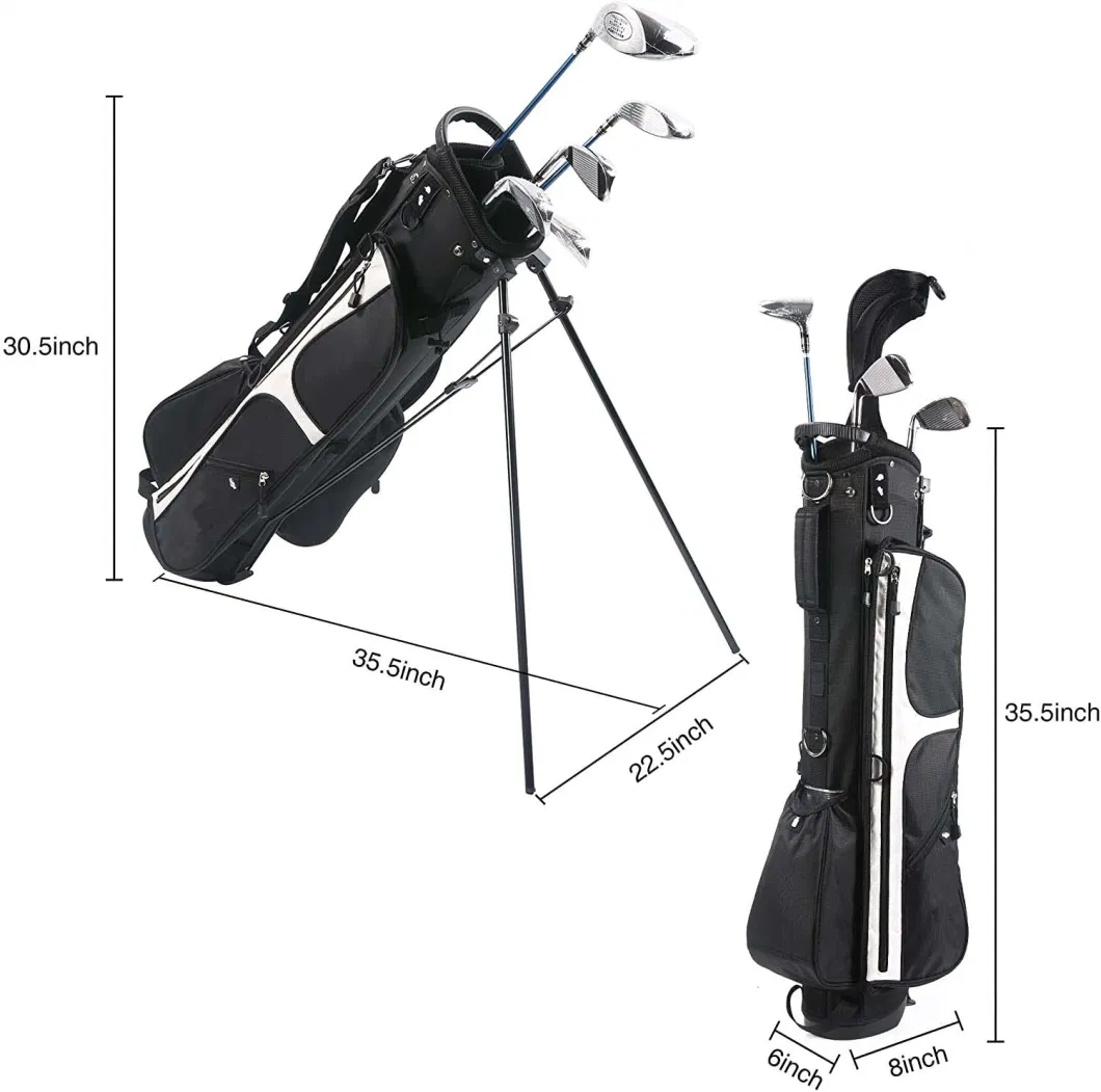 Golf Bag for Men- Black White Stand Golf Bag